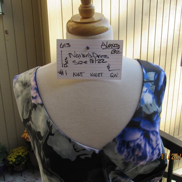 #613 NEW WOMAN'S SILKY STYLE FLORAL DRESS BY ALEXON (SIZE 18US / 22UK) - Picture 2 of 4